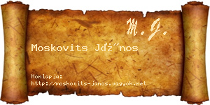 Moskovits János névjegykártya