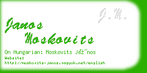 janos moskovits business card
